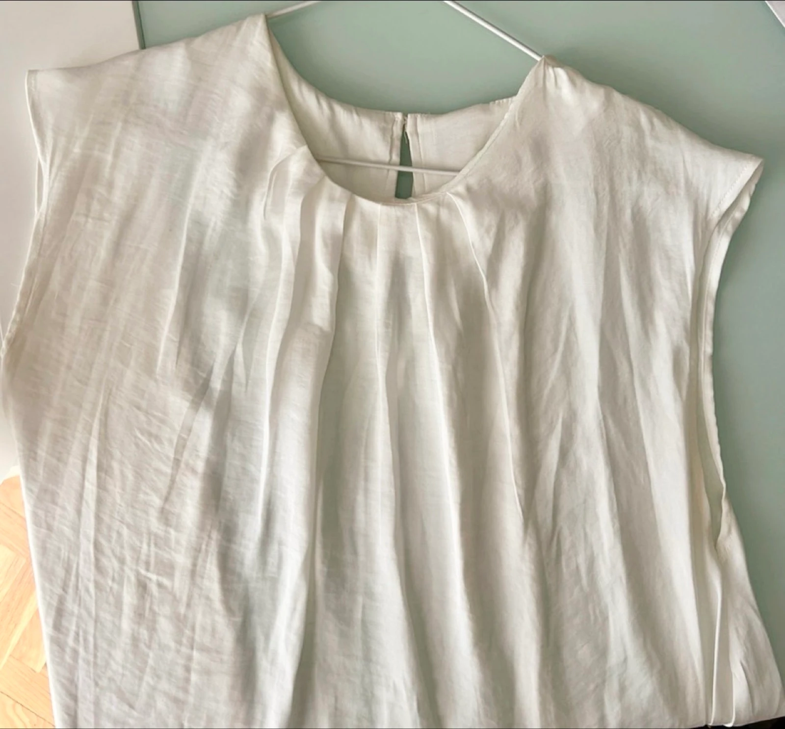 Blusa blanca fluida mujer talla 44-46 · tipo seda